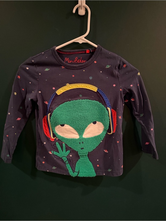 Mini Boden Other - Mini Boden Boys Alien Headphones Space Appliqué Shirt 6-7Y 122cm